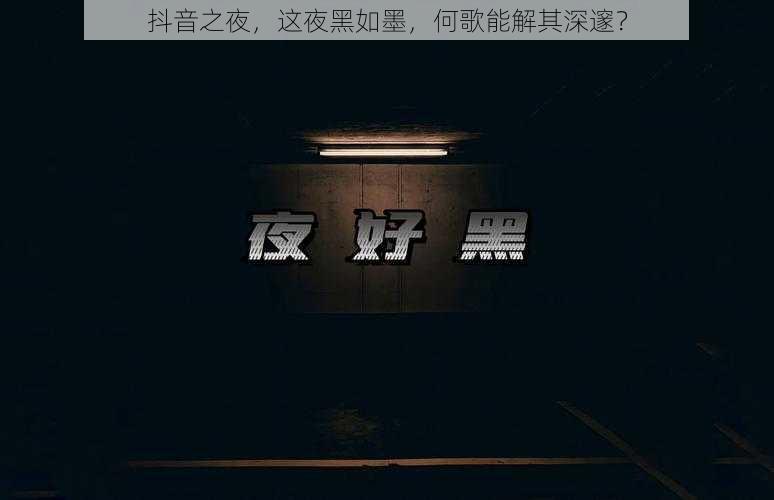 抖音之夜，这夜黑如墨，何歌能解其深邃？