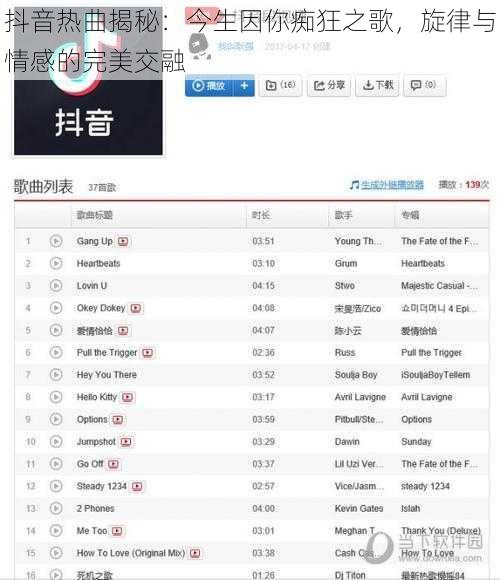 抖音热曲揭秘：今生因你痴狂之歌，旋律与情感的完美交融
