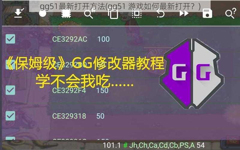 gg51最新打开方法(gg51 游戏如何最新打开？)