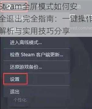 Steam全屏模式如何安全退出完全指南：一键操作解析与实用技巧分享