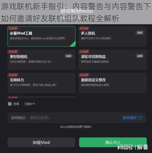 游戏联机新手指引：内容警告与内容警告下如何邀请好友联机组队教程全解析