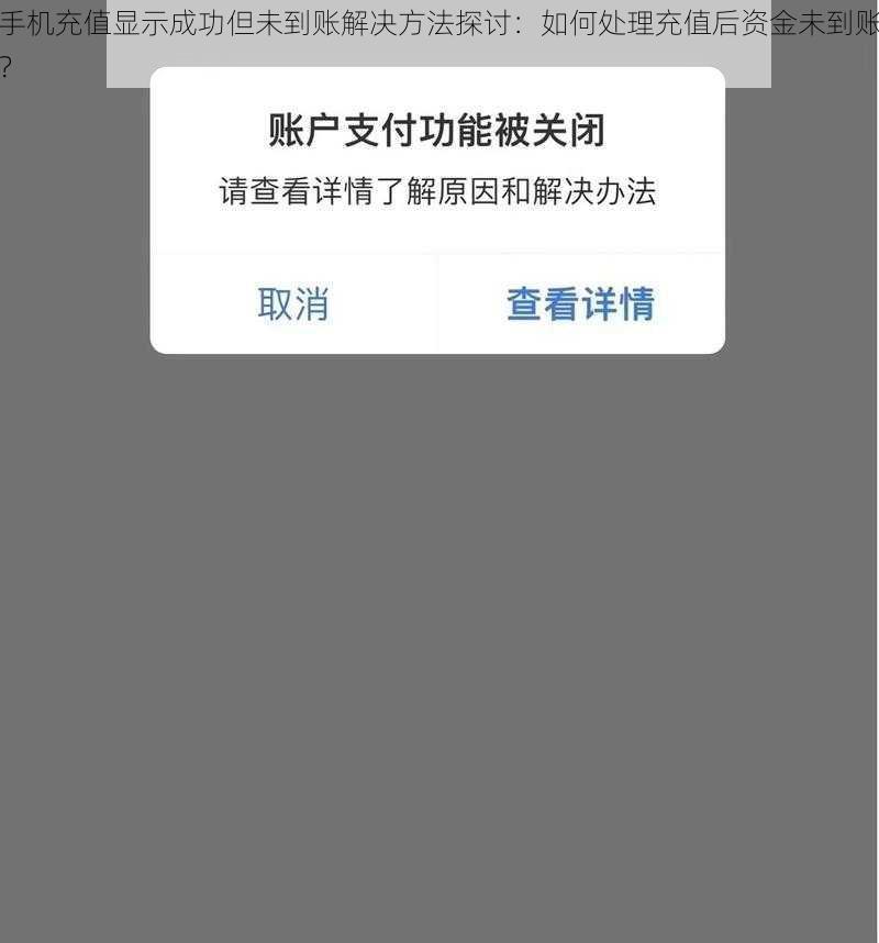 手机充值显示成功但未到账解决方法探讨:如何处理充值后资金未到账?