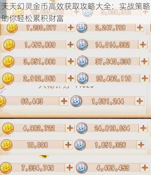 天天幻灵金币高效获取攻略大全:实战策略助你轻松累积财富